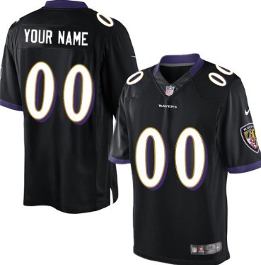 Men's Nike Baltimore Ravens Customized Black Limited Jersey 