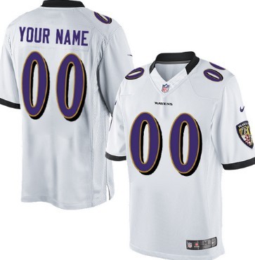 Men's Nike Baltimore Ravens Customized White Limited Jersey 