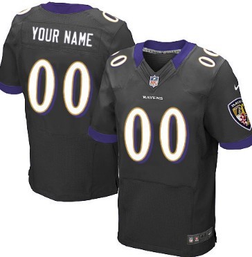 Men's Nike Baltimore Ravens Customized Black Elite Jersey 