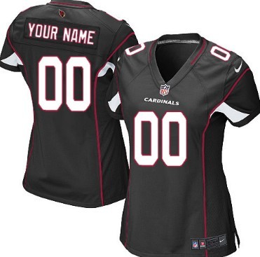 Women's Nike Arizona Cardinals Customized Black Game Jersey 