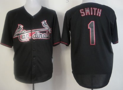 St. Louis Cardinals #1 Ozzie Smith Black Fashion Jersey 