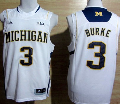 Michigan Wolverines #3 Trey Burke White Big 10 Patch Jersey