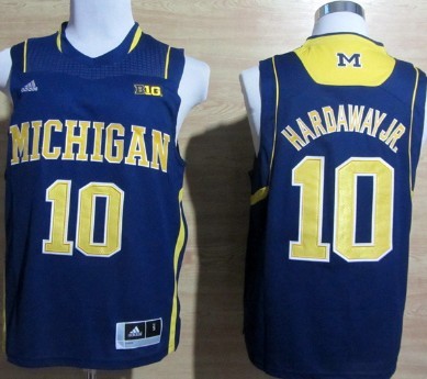 Michigan Wolverines #10 Tim Hardaway Jr. Blue Big 10 Patch Jersey