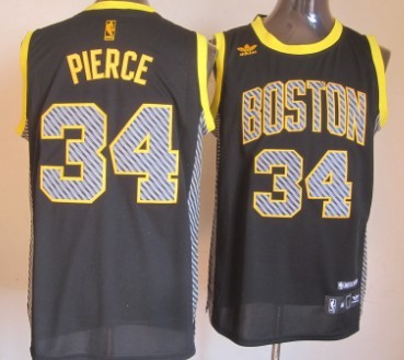 Boston Celtics #34 Paul Pierce Black Electricity Fashion Jersey