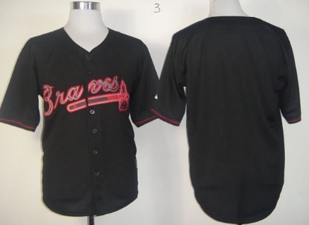 Kids' Atlanta Braves Customized 2012 Black Fashion Jersey 