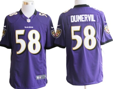 Nike Baltimore Ravens #58 Elvis Dumervil Purple Game Jersey 