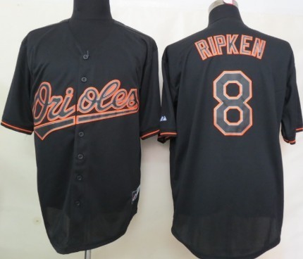 Baltimore Orioles #8 Cal Ripken Black Fashion Jersey