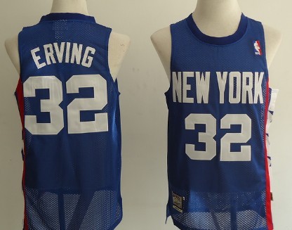 New Jersey Nets #32 Julius Erving ABA Hardwood Classic Blue Swingman Jersey 