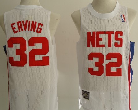 New Jersey Nets #32 Julius Erving ABA Hardwood Classic White Swingman Jersey 