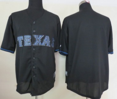 Men's Texas Rangers Customized 2012 Black Fashion Jersey 
