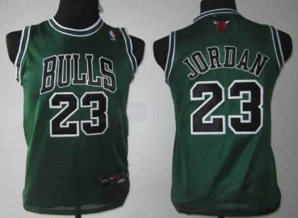 Chicago Bulls #23 Michael Jordan Green Kids Jersey