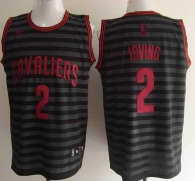 Cleveland Cavaliers #2 Kyrie Irving Gray With Black Pinstripe Jersey 