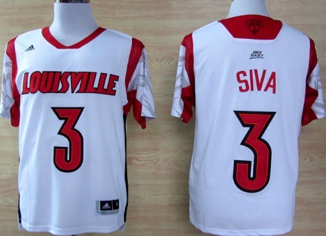 Louisville Cardinals #3 Peyton Siva 2013 March Madness White Jersey