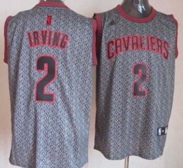 Cleveland Cavaliers #2 Kyrie Irving Gray Static Fashion Jersey