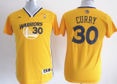 Golden State Warriors #30 Stephen Curry Yellow Kids Jersey
