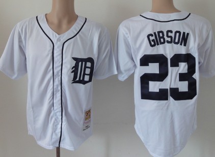Detroit Tigers #23 Kirk Gibson 1984 White Throwback Jersey
