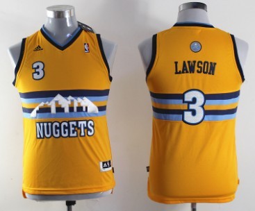 Denver Nuggets #3 Ty Lawson Yellow Kids Jersey