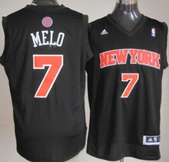 New York Knicks #7 Melo Black Fashion Jersey