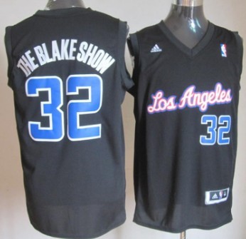 Los Angeles Clippers #32 The Blake Show Black With Blue Fashion Jersey 