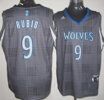 Minnesota Timberwolves #9 Ricky Rubio Black Rhythm Fashion Jersey