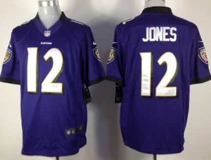 Nike Baltimore Ravens #12 Jacoby Jones Purple Game Jersey