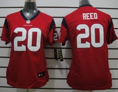 Nike Houston Texans #20 Ed Reed Red Limited Womens Jersey 