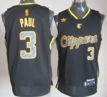 Los Angeles Clippers #3 Chris Paul Black Electricity Fashion Jersey