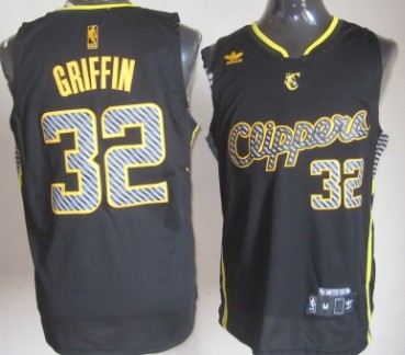 Los Angeles Clippers #32 Blake Griffin Black Electricity Fashion Jersey