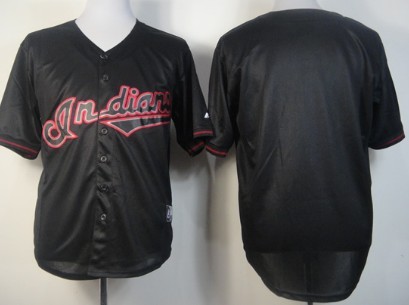 Kids' Cleveland Indians Customized 2012 Black Fashion Jersey