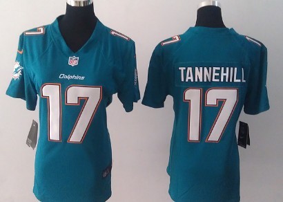 Nike Miami Dolphins #17 Ryan Tannehill 2013 Green Game Womens Jersey