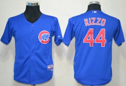 Chicago Cubs #44 Anthony Rizzo Blue Kids Jersey 