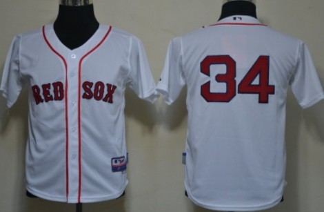 Boston Red Sox #34 David Ortiz White Kids Jersey 