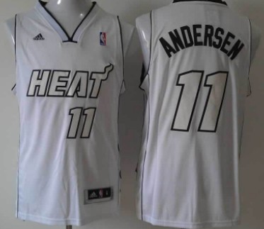 Miami Heat #11 Chris Andersen Revolution 30 Swingman White Big Color Jersey 