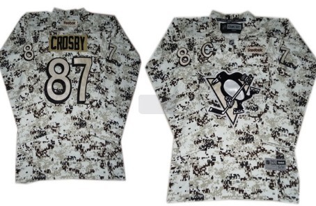 Pittsburgh Penguins #87 Sidney Crosby White Camo Kids Jersey