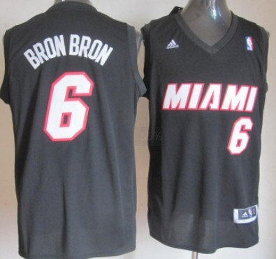 Miami Heat #6 Bron Bron Black Fashion Jersey