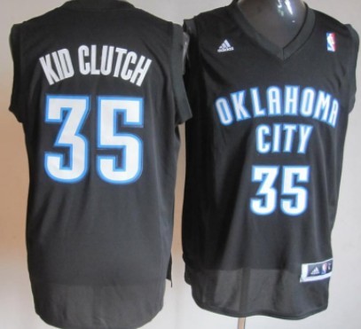 Oklahoma City Thunder #35 Kid Clutch Black Fashion Jersey