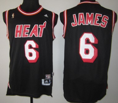 Miami Heat #6 LeBron James ABA Hardwood Classics Swingman Black Jersey 