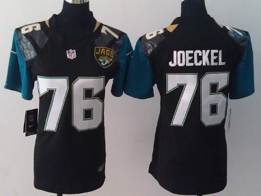 Nike Jacksonville Jaguars #76 Luke Joeckel 2013 Black Game Womens Jersey