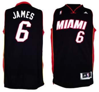 Miami Heats #6 LeBron James Revolution 30 Swingman 2013 Black Jersey