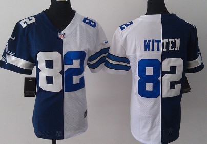 Nike Dallas Cowboys #82 Jason Witten Blue/White Two Tone Womens Jersey