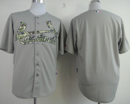 St. Louis Cardinals Blank Gray With Camo Jersey 