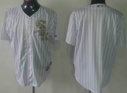 Men's Chicago White Sox Customized White With Camo Jersey
