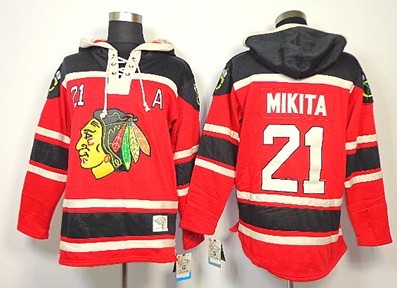 Old Time Hockey Chicago Blackhawks #21 Stan Mikita Red Hoodie
