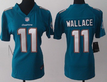Nike Miami Dolphins #11 Mike Wallace 2013 Green Game Womens Jersey
