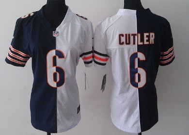 Nike Chicago Bears #6 Jay Cutler Blue/White Two Tone Womens Jersey