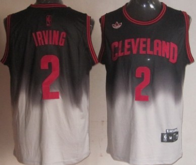 Cleveland Cavaliers #2 Kyrie Irving Black/Gray Fadeaway Fashion Jersey