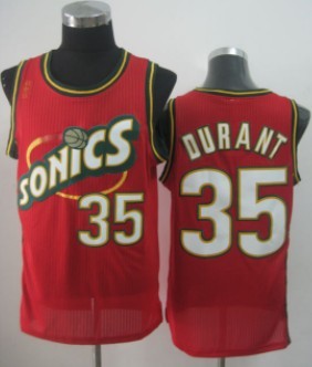 Seattle Supersonics #35 Kevin Durant 1995-96 Red Swingman Jersey
