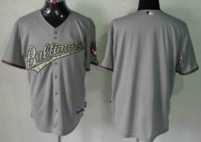 Men's Baltimore Orioles Customized Gray With Camo Jersey 
