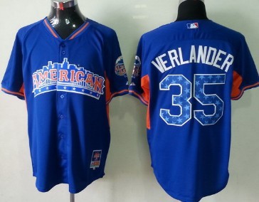Detroit Tigers #35 Justin Verlander 2013 All-Star Blue Jersey