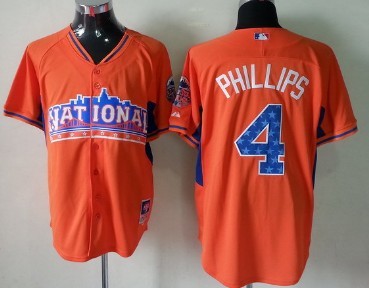 Cincinnati Reds #4 Brandon Phillips 2013 All-Star Orange Jersey